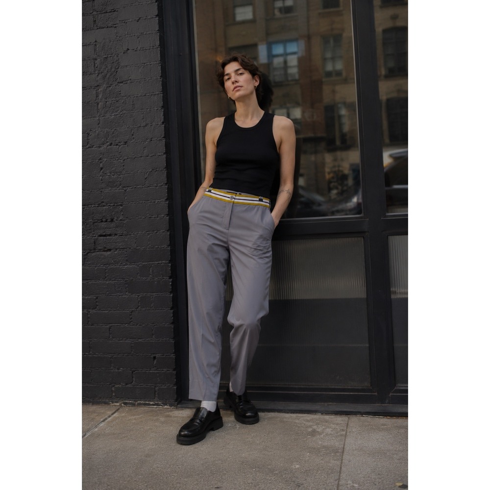 Wildfang THE EMPOWER TAPED TROUSER PANTS WOMEN 6 PUNK GRAY